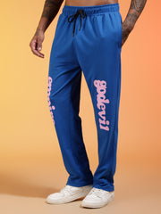 Go Devil Men’s Blue Soft Stretchable Casual Graphic Printed Joggers