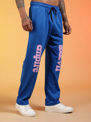 Go Devil Men’s Blue Soft Stretchable Casual Graphic Printed Joggers