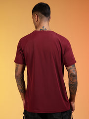 Go Devil Logo Printed Maroon Lightweight Activewear T-Shirt For Men