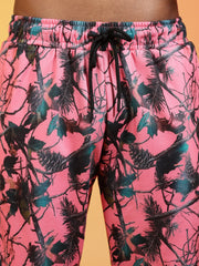 Go Devil Men’s Pink Abstract Printed Hooded Co-Ord Set