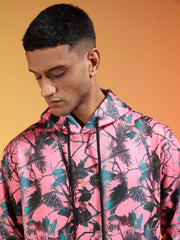 Go Devil Men’s Pink Abstract Printed Hooded Co-Ord Set