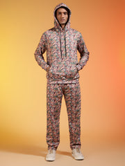 Go Devil All-Over Abstract Print Hooded Co-ord Set For Men
