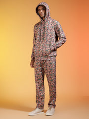 Go Devil All-Over Abstract Print Hooded Co-ord Set For Men