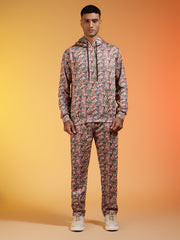 Go Devil All-Over Abstract Print Hooded Co-ord Set For Men