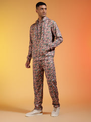 Go Devil All-Over Abstract Print Hooded Co-ord Set For Men