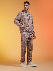 Go Devil All-Over Abstract Print Hooded Co-ord Set For Men