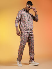 Go Devil All-Over Abstract Print Hooded Co-ord Set For Men