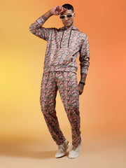 Go Devil All-Over Abstract Print Hooded Co-ord Set For Men