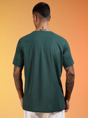 Go Devil Logo Printed Dark Green Lightweight Activewear T-Shirt For Men
