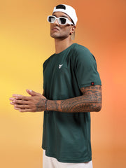 Go Devil Logo Printed Dark Green Lightweight Activewear T-Shirt For Men