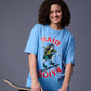 Baid Boiyn Printed Blue Oversized T-Shirt for Women