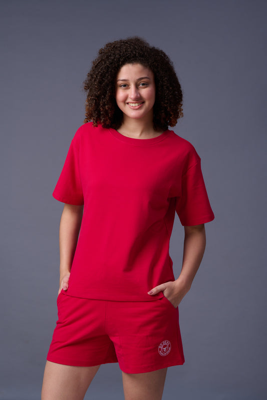 Red Co-ord Set  for Women 1365