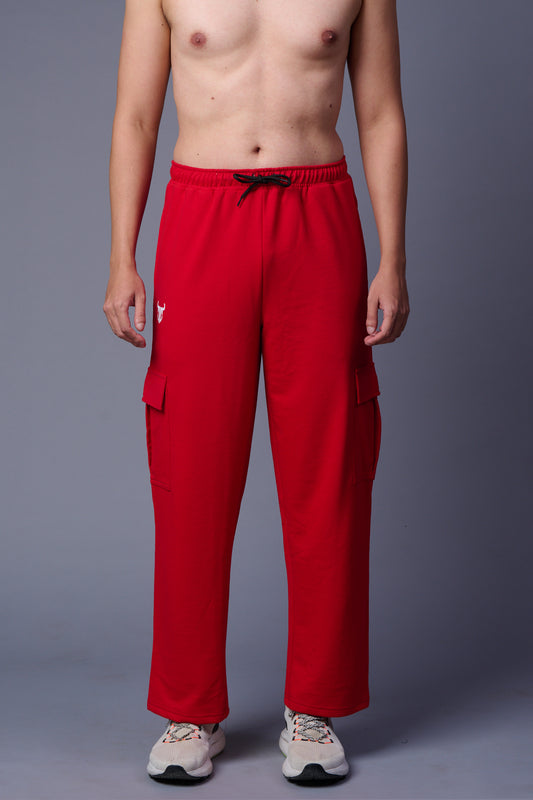 Red Cargo Joggers for Men