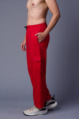 Red Cargo Joggers for Men