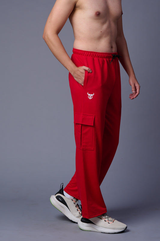 Red Cargo Joggers for Men