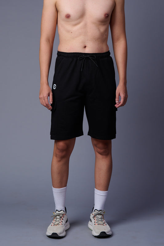 Black Cargo Shorts for Men 1365