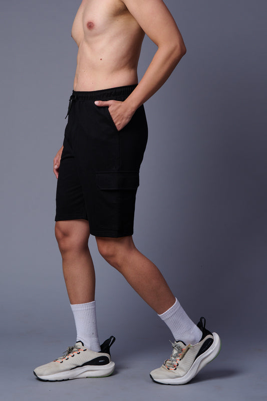 Black Cargo Shorts for Men