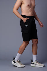 Black Cargo Shorts for Men