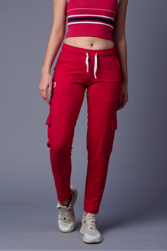 Plain Red Joggers for Women