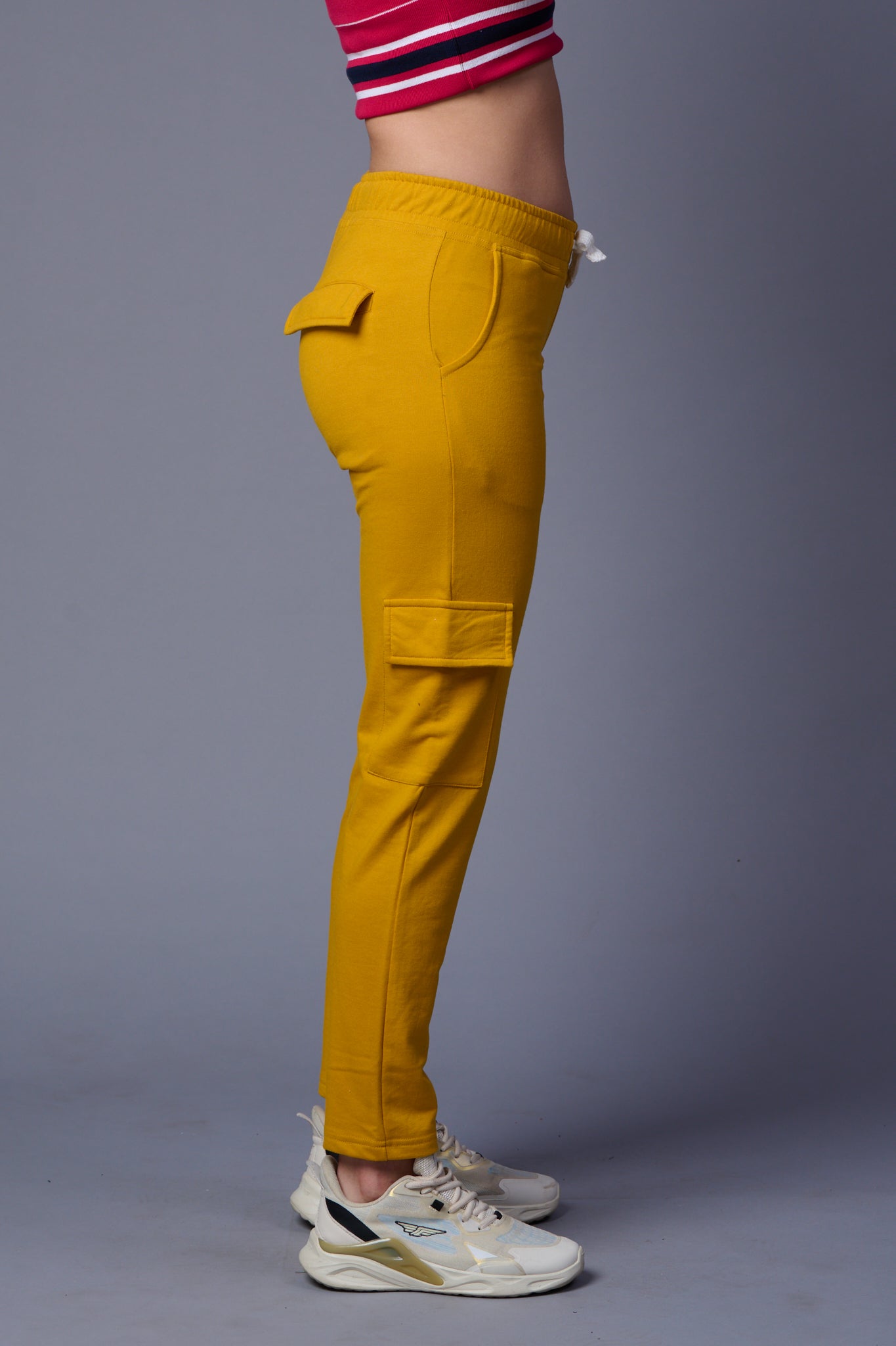 Yellow Cargo Joggers for Women