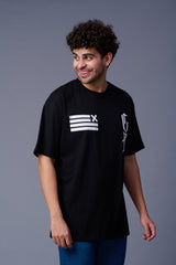 Go Devil 66 GDX (In White) Printed Black Oversized T-Shirt for Men