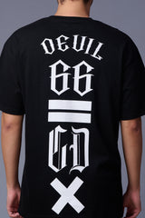 Go Devil 66 GDX (In White) Printed Black Oversized T-Shirt for Men