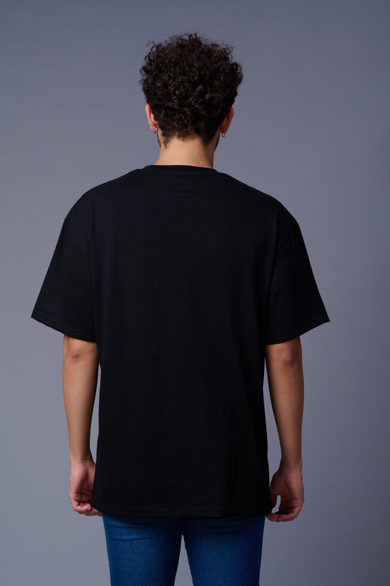 Gangstar Printed Black Oversized T-Shirt for Men