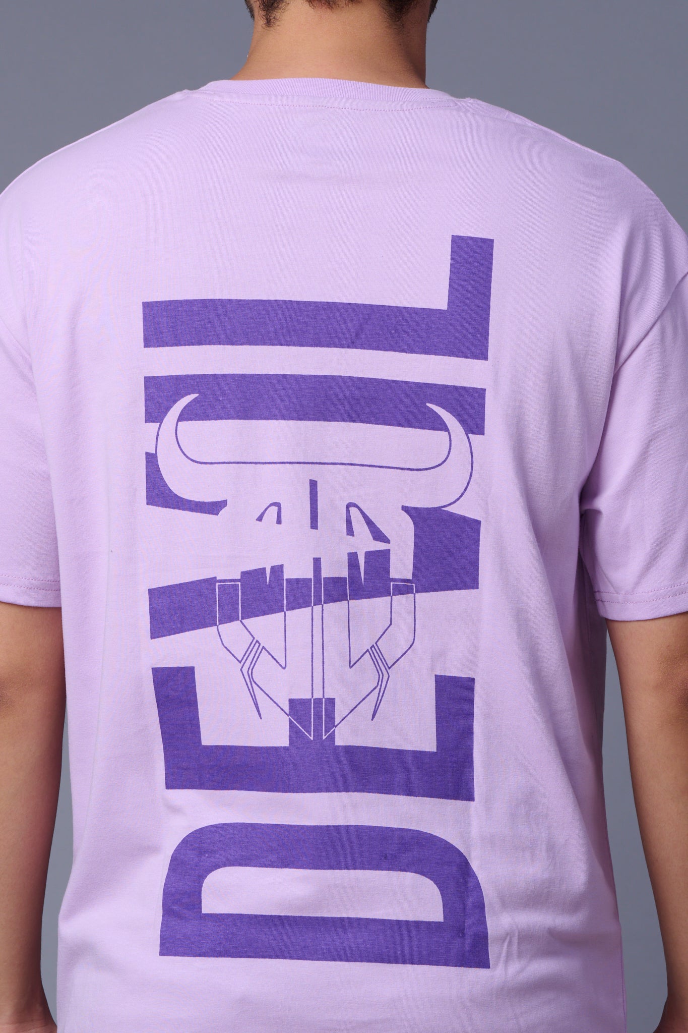 Go Devil Printed Purple Oversized T-Shirt for Men