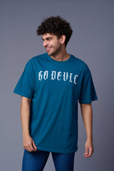 Go Devil with Dice Back Printed  Oversized T-Shirt for Men