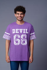 Go Devil 66 Printed Paisely Design Oversized T-Shirt for Men