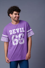 Go Devil 66 Printed Paisely Design Oversized T-Shirt for Men