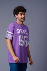 Go Devil 66 Printed Paisely Design Oversized T-Shirt for Men