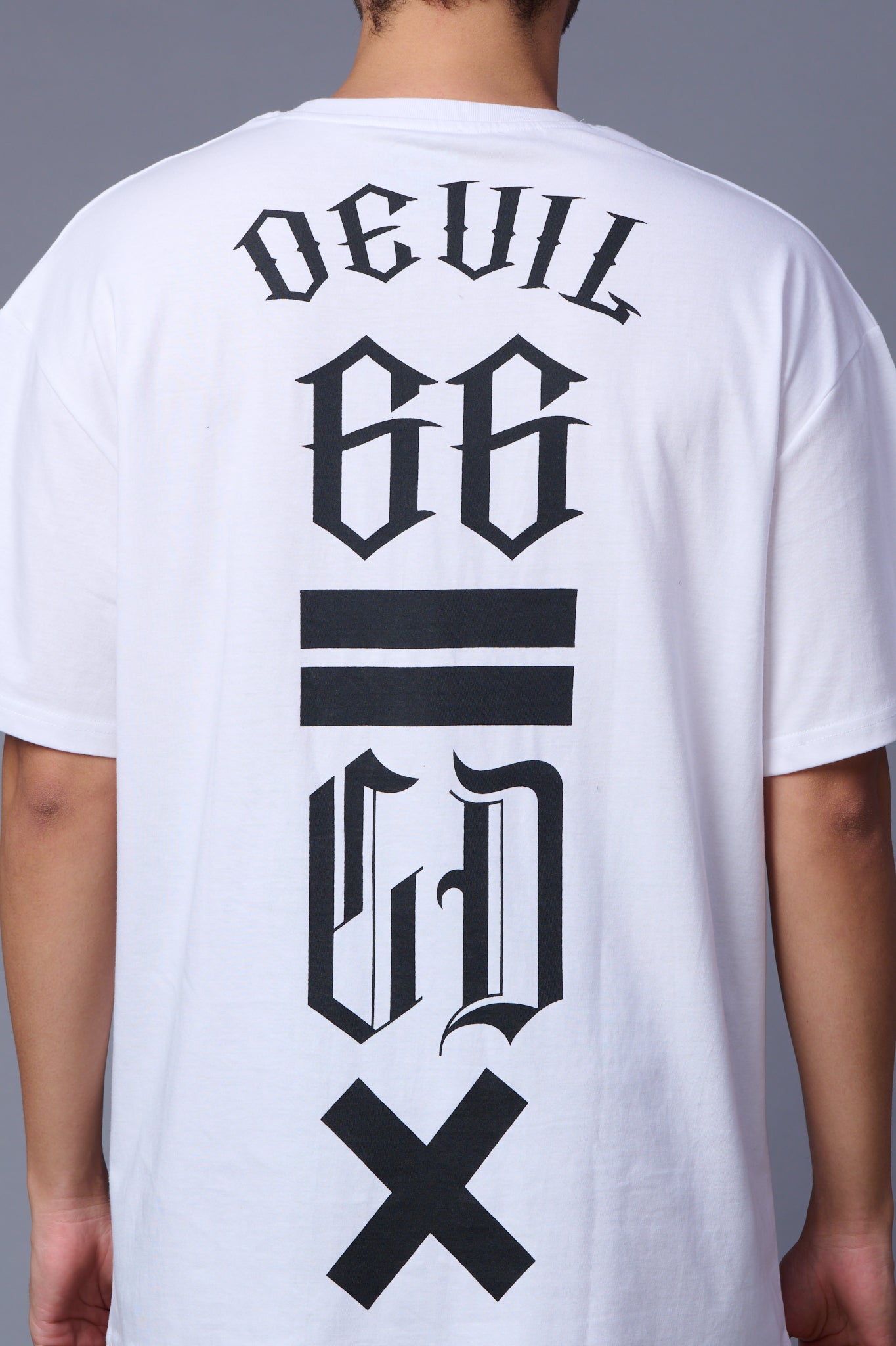 Go Devil GDX  Printed White Oversized T-Shirt for Men