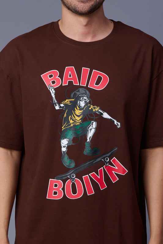 Baid Boiyn (Skater) Printed Oversized T-Shirt for Men