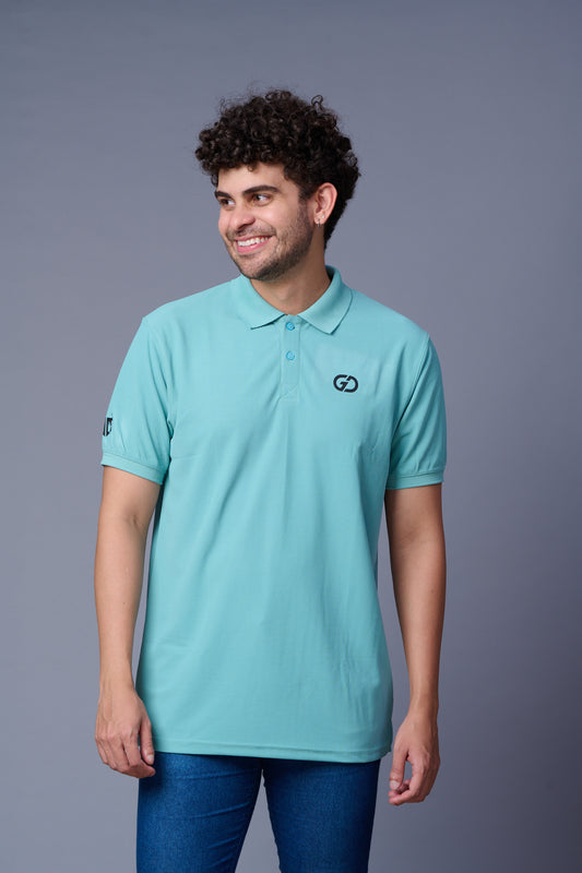 GD Logo Sea Green Polo T-Shirt for Men