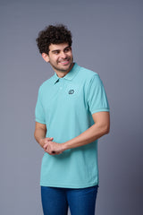 GD Logo Sea Green Polo T-Shirt for Men