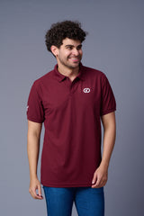 GD Logo Burgundy Polo T-Shirt for Men