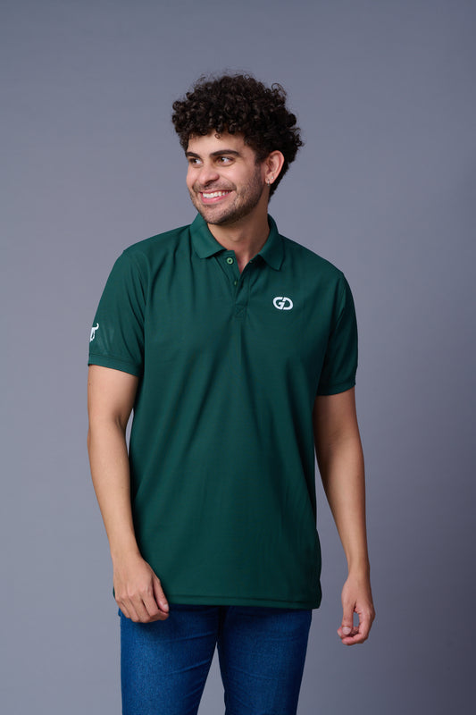 GD Logo Bottole Green Polo T-Shirt for Men