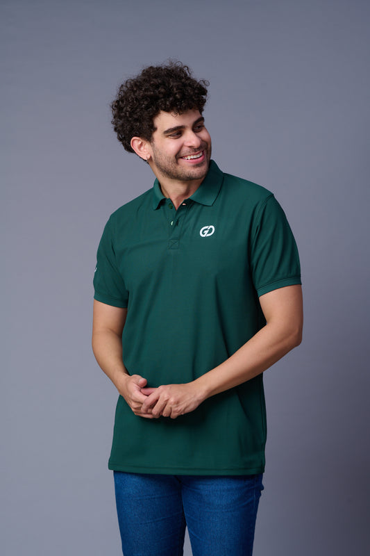 GD Logo Bottole Green Polo T-Shirt for Men