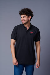 GD Logo Black Polo T-Shirt for Men