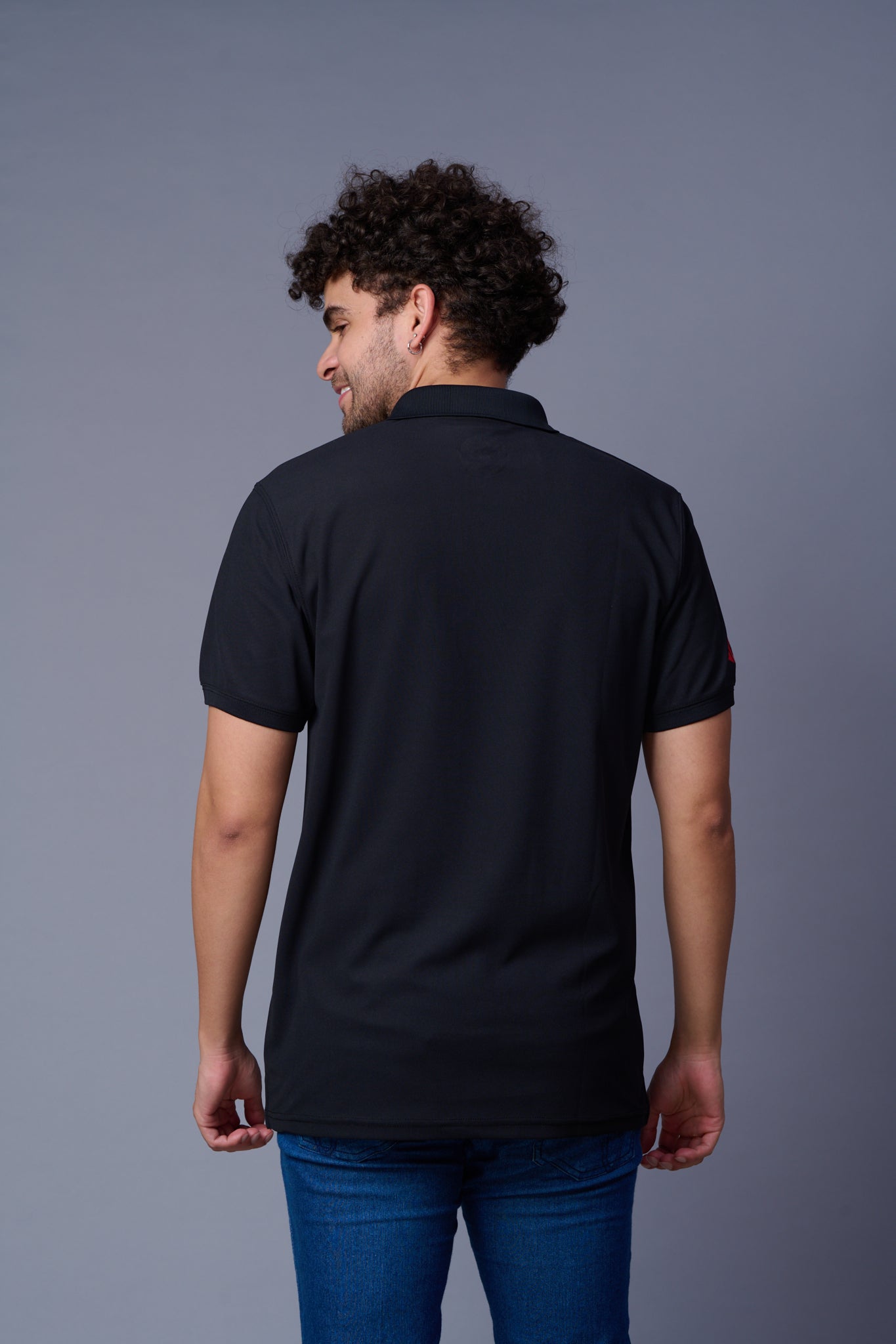 GD Logo Black Polo T-Shirt for Men