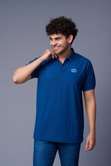 GD Logo Petrol Blue Polo T-Shirt for Men