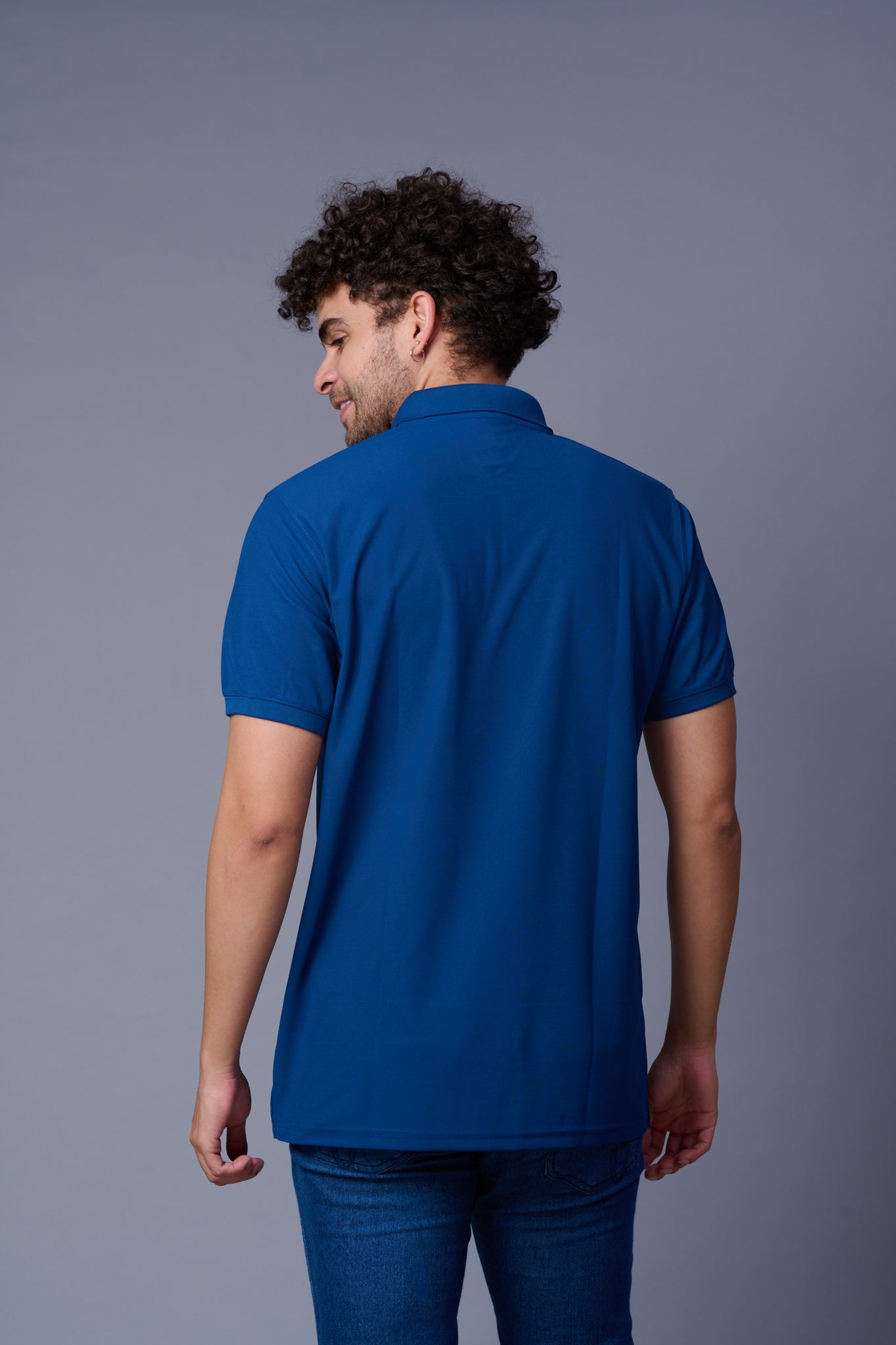 GD Logo Petrol Blue Polo T-Shirt for Men