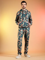 Go Devil Men’s Abstract Leaf Print Hooded Co-Ord Set