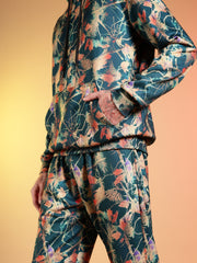 Go Devil Men’s Abstract Leaf Print Hooded Co-Ord Set