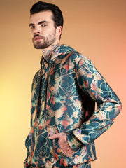 Go Devil Men’s Abstract Leaf Print Hooded Co-Ord Set