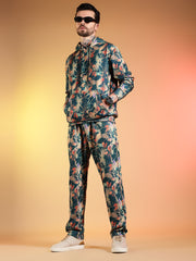 Go Devil Men’s Abstract Leaf Print Hooded Co-Ord Set