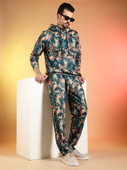 Go Devil Men’s Abstract Leaf Print Hooded Co-Ord Set