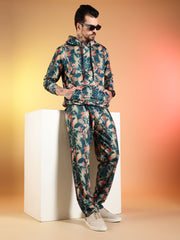 Go Devil Men’s Abstract Leaf Print Hooded Co-Ord Set