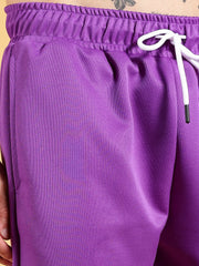 Go Devil Printed Purple Hooded Co-Ord Set for Men